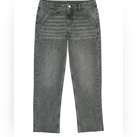 BA&SH ELLY straight leg jeans with raw hem*grey sz29 - Picture 6 of 16